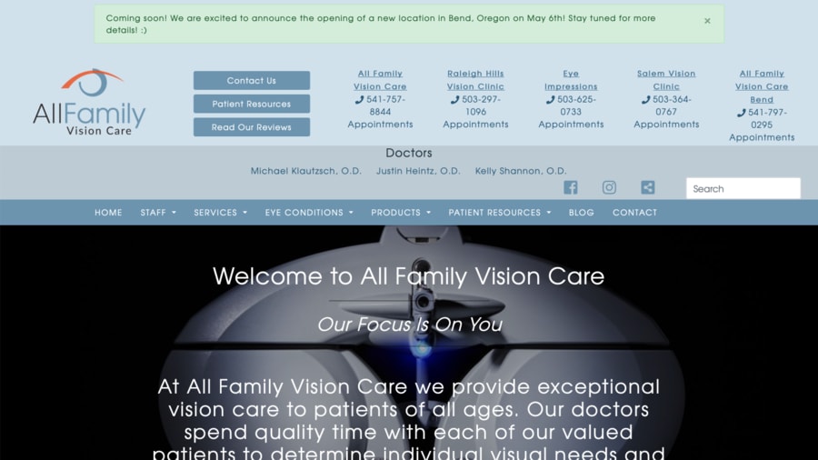 All Family Vision Care - #1 Seo Company California, Internet Marketing Agency - Search Optimize Me